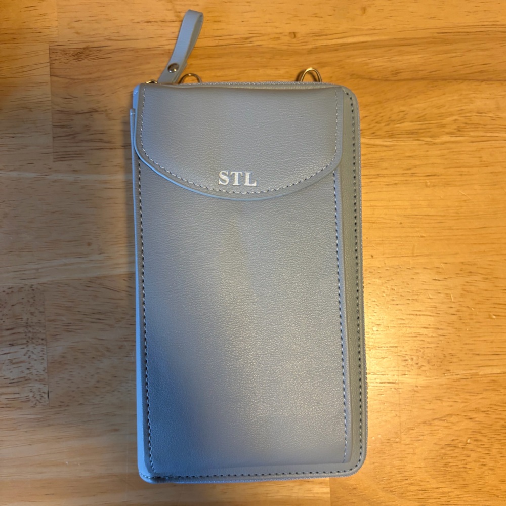 STL - Light Blue Wallet with long strap